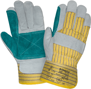 Перчатки ДОКЕР ЗИМА, (0210), спилок, х/б, искуственный мех, усиленный наладонник, жесткий манжет